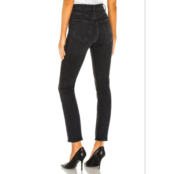 AGOLDE Riley High Rise Straight Crop Jeans in Panoramic Black size 25 - Picture 4 of 8